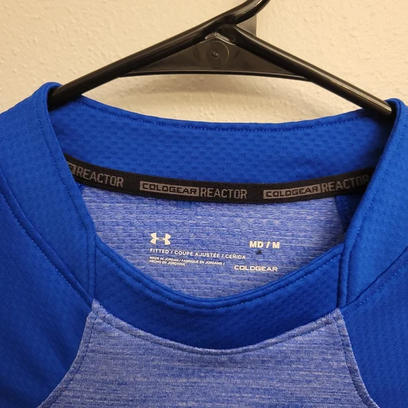 VGUC Under Armor Women's Mock Neck Coldgear Reactor Long Sleeve, Blue, Size Med - Picture 3 of 5